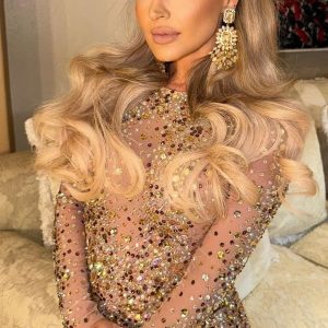 Gold Rhinestone Dress